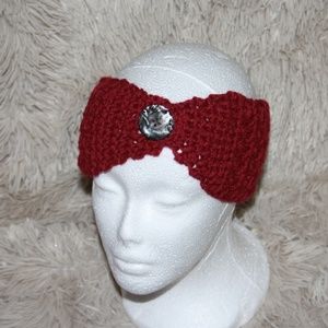 Deep Red Ear warmer headband wrap